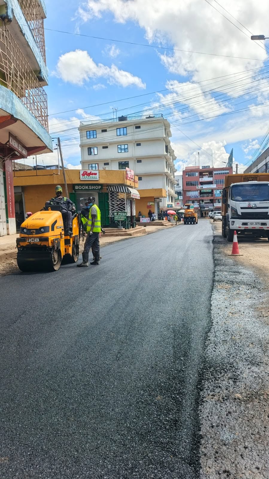 Tarmacking works on a private estate in Kenya