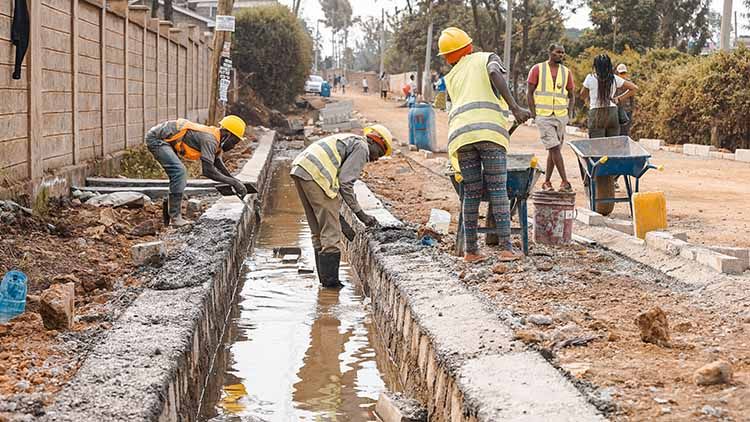 Roadside drainage construction
