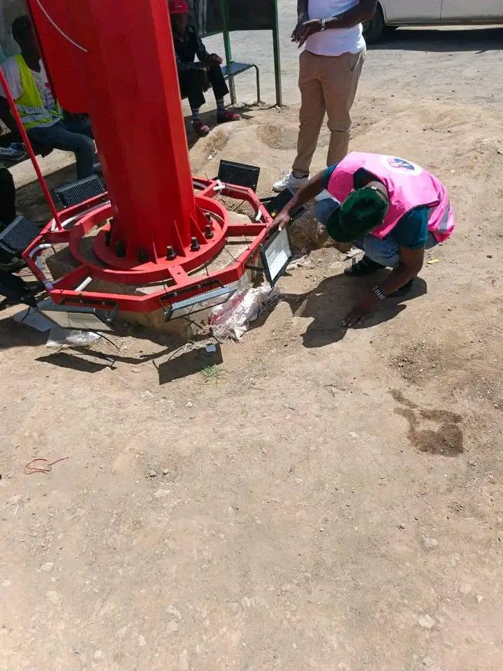 High mast lighting installation in Kenya