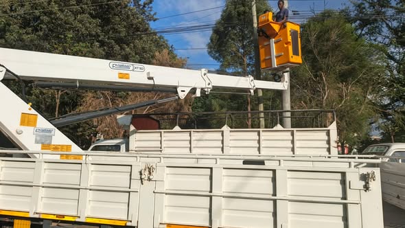 Hoist truck supporting electrical and infrastructure works