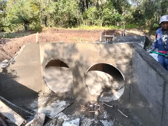 Earthworks and grading for road and drainage development