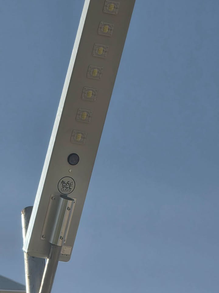 Street light pole installation at Salama project site